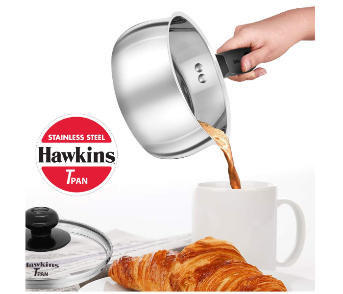 Hawkins Futura HW8005100 1 Litre Stainless Steel T Pan with Glass Lid - Silver - Zoom Image 4