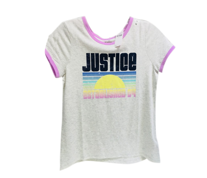 Justice Printed T-Shirt for 14 Year Kids - White - Zoom Image