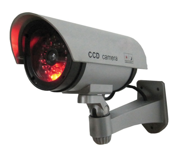 Jongo Fake Camera Dummy Waterproof Security CCTV Surveillance Camera With Flashing Red Led Light - Silver - Zoom Image 2