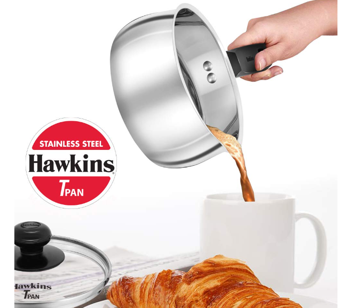 Hawkins Futura HW8005200 1.5 Litre Stainless Steel T Pan with Glass Lid - Silver - Zoom Image 2