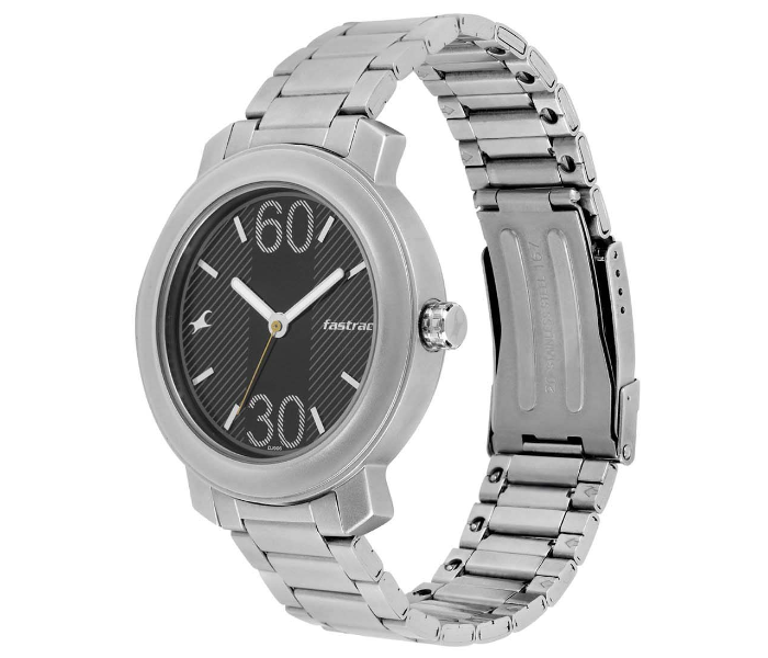 Fastrack 3222SM01 Black Dial Stainless Steel Strap Watch - Silver - Zoom Image 2