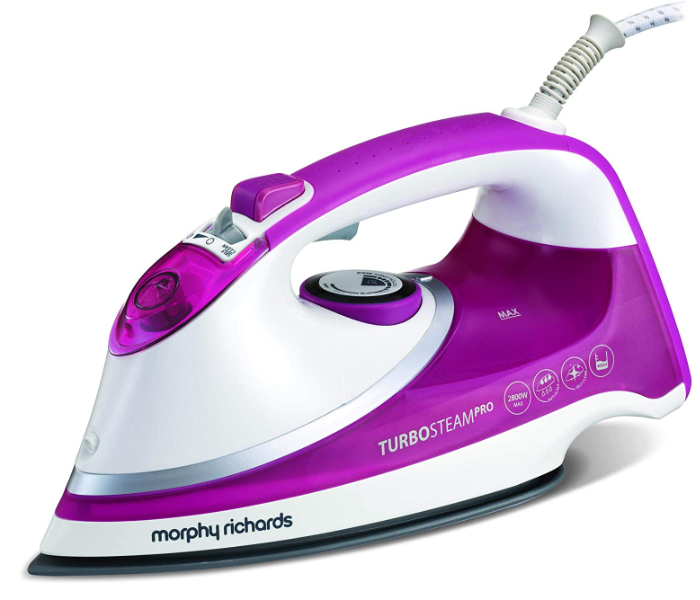 Morphy Richards 303100 Turbo Steam Pro Ionic 2800W Steam Iron - Pink and White - Zoom Image 1