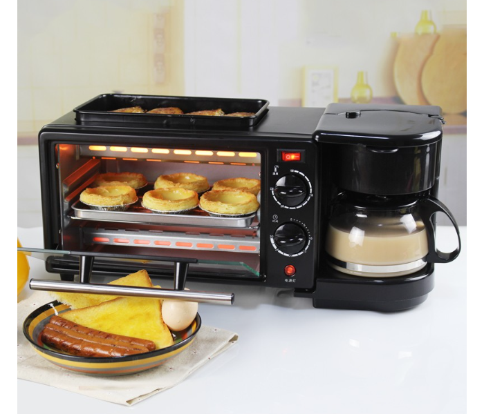 Multifunctional 3-in-1 Breakfast Machine - Black - Zoom Image 2