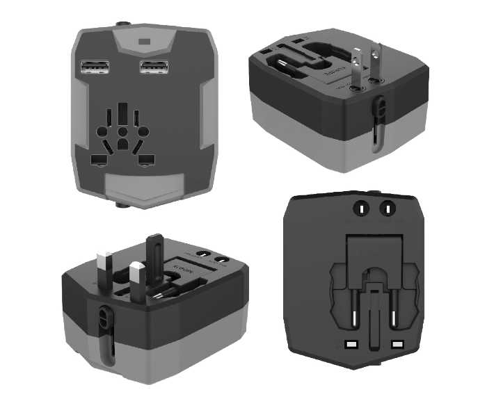 Generic 142G-2 Global Travel Adapter - White and Grey - Zoom Image 2