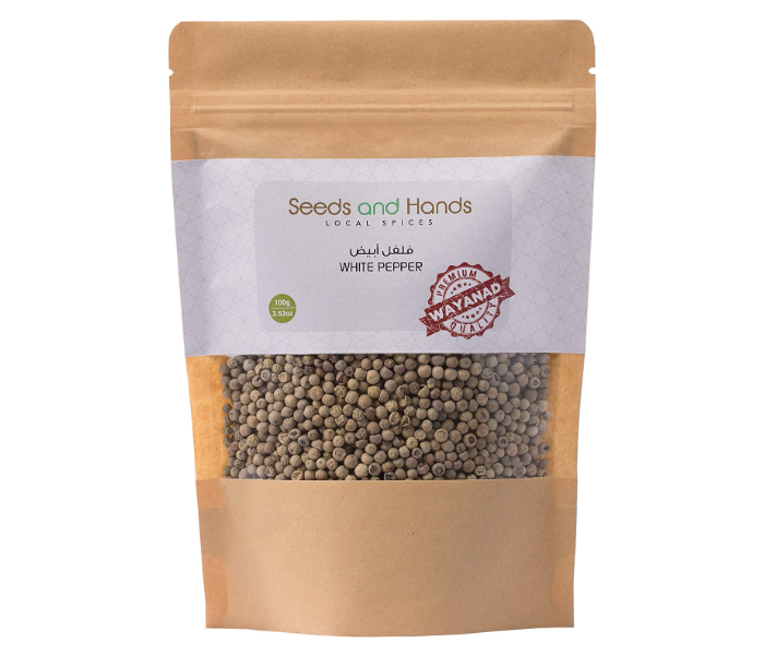 Seeds and Hands 100g Wayanad White Pepper Safed Mirch Whole - Zoom Image