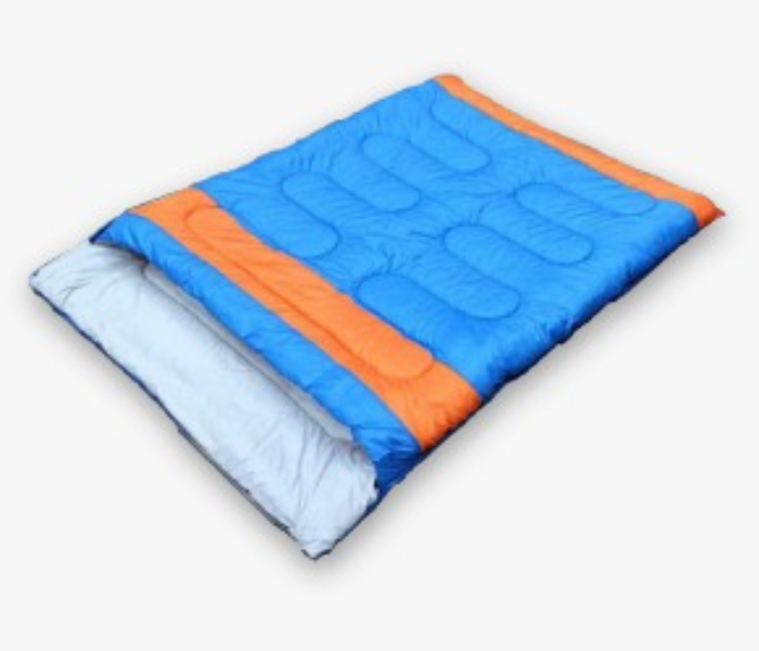 Portable 2 Person Sleeping Bag for Outdoor Camping and Hiking- Blue and Orange - Zoom Image