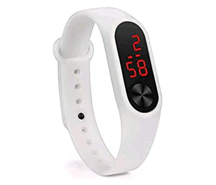 Jam Tangan LED Strap Rubber Jam JUNIOR Digital Unisex - White - Zoom Image