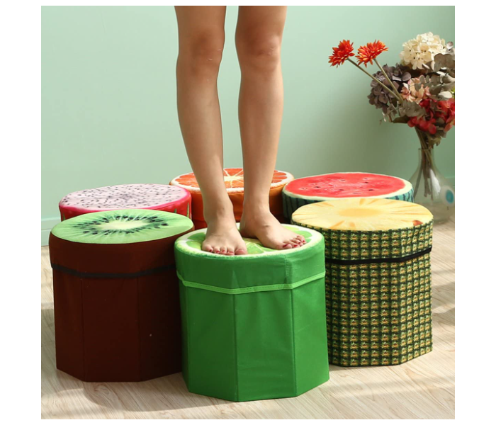 Creative Fruit Folding Storage Organizer Ottoman Storage Stool Small - Watermelon - Zoom Image 4