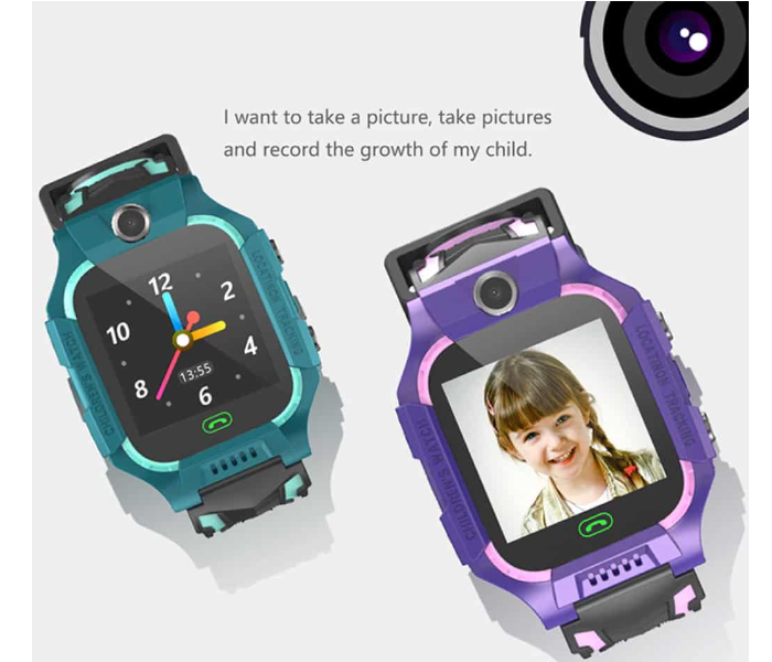 Kids Positioning GPS Smart Watch With Micro Sim Card and HD Touch Screen - Pink and Purple - Zoom Image 2