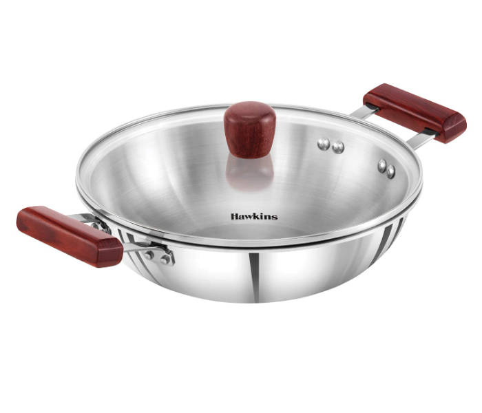 Hawkins Futura HW8005600 2.5 Litre Stainless Steel Tri Ply Deep Fry Pan with Glass Lid - Silver - Zoom Image 3