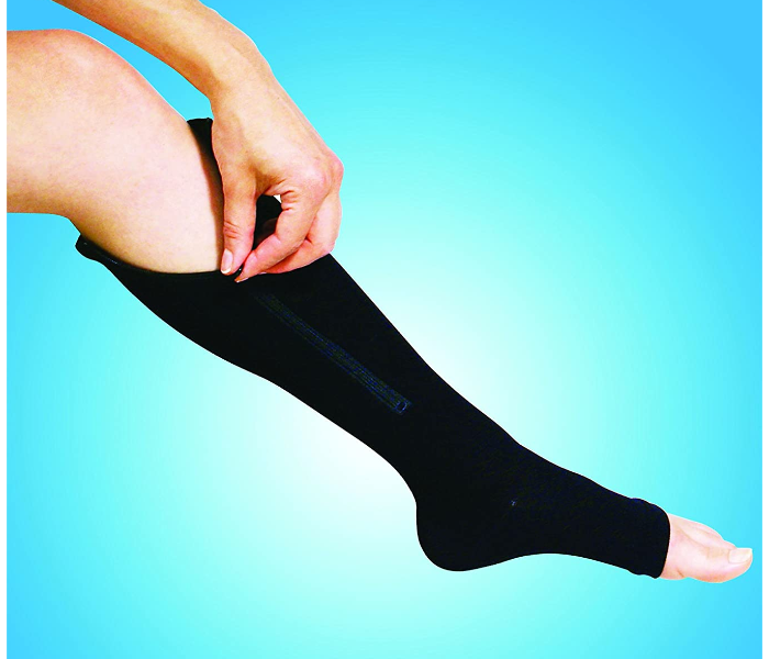 Zip Sox Large Zip Up Compression Socks - Black - Zoom Image 1