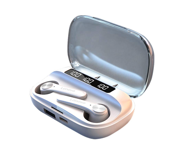 Lenovo QT81 Bluetooth True Wireless Stereo Headset with Charging Box - White - Zoom Image 1