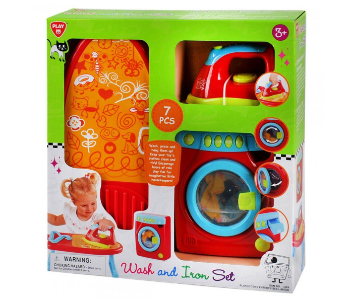 PlayGo 3369 Set of 7 Pieces Wash And Iron Set Toy for Kids - Zoom Image 2