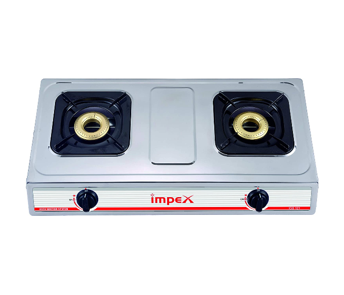 Impex IGS121 Stainless Steel LP Gas Stove with 2 Burner - Silver(duplicate) - Zoom Image