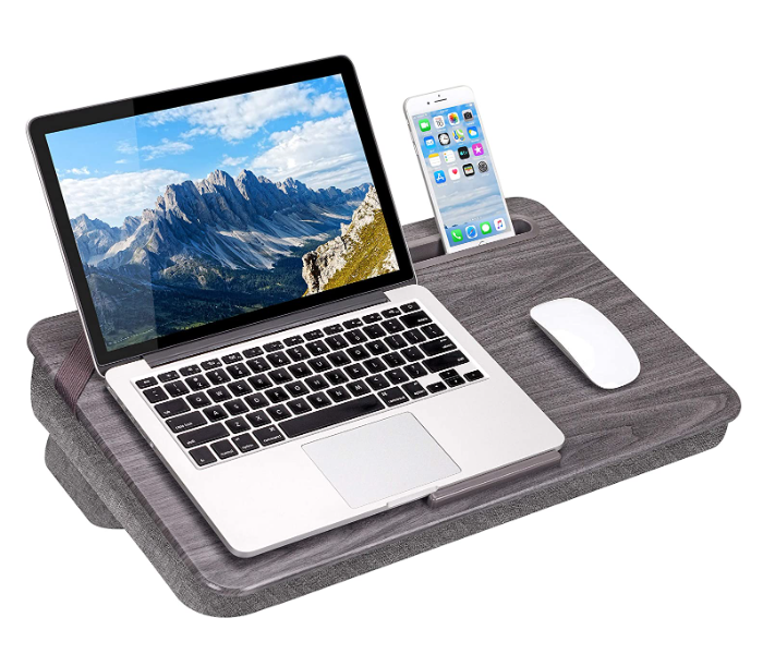 LapGear 87965 17.3 Inch Laptop Desk with Booster Cushion - Grey Woodgrain - Zoom Image 1