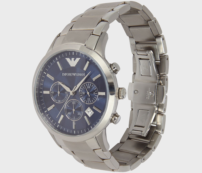 Emporio armani ar2448 men's chronograph watch with navy blue dial best sale