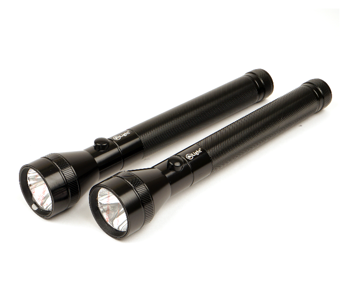 Mr Light MR3333 2 Piece High Quality Rechargeable LED Flashlight - Black - Zoom Image