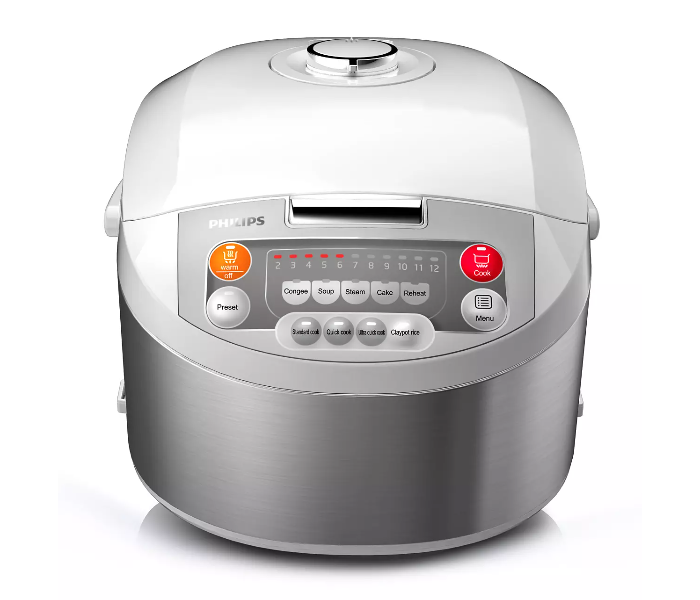 Philips HD3038 980W 1.8 Litre Fuzzy Logic Rice Cooker - Silver - Zoom Image 1