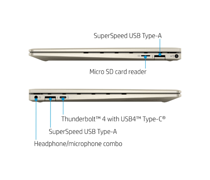 HP ENVY BD0023DX 13.3 Inch Full HD Display Intel Core i7-1165G7 Processor 8GB RAM 1TB SSD Windows 10 - Pale Gold - Zoom Image 5