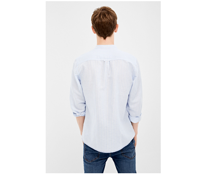 Springfield 099560614 Small Linen Shirt for Men - Medium Blue - Zoom Image 3