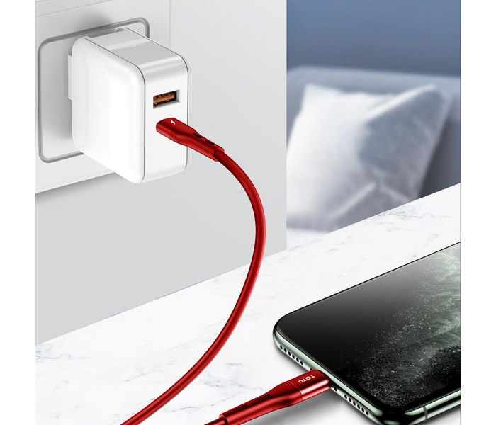 TOTU BPD-002-RD 30W 1 Meter Soft Series USB-C Lightning Fast Charging Cable - Red - Zoom Image 3