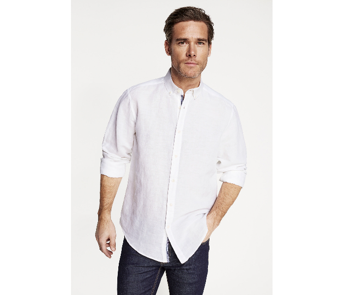 Springfield 099321299 XS Linen Shirt for Men - White - Zoom Image 1