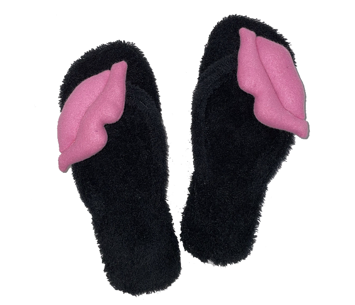 Casual LFV101 US 08 Daily Wear Soft Flat Home Slippers for Women - Black - Zoom Image