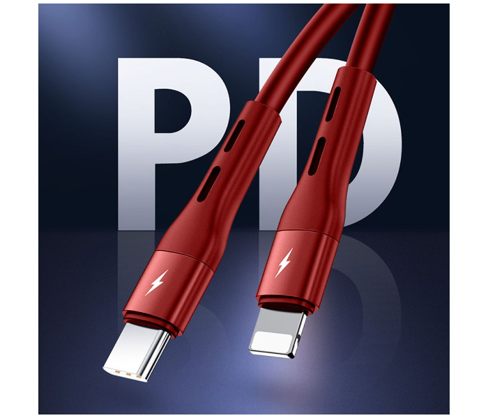 TOTU BPD-002-RD 30W 1 Meter Soft Series USB-C Lightning Fast Charging Cable - Red - Zoom Image 2