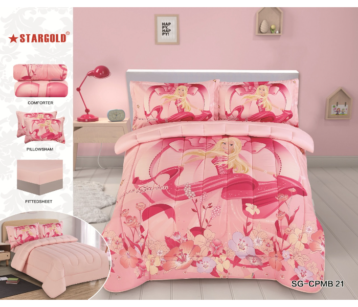 Stargold SG-CJL2007 Comforter  Set Of 4 Pieces - Light Pink - Zoom Image