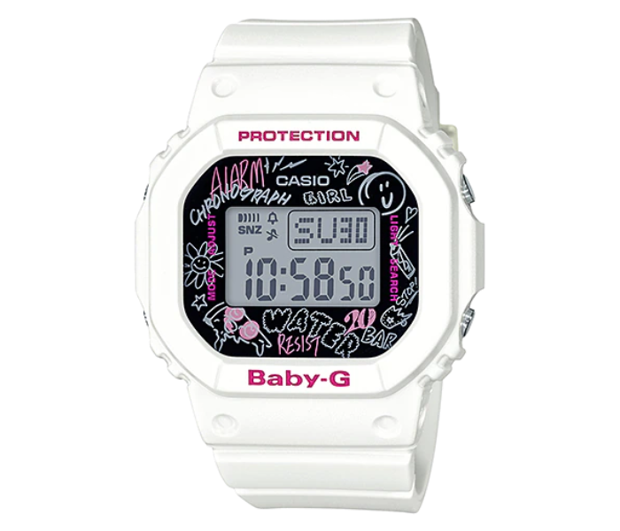 Casio Baby-G BGD-560SK-7DR Graffiti Digital  Watch For Women - White - Zoom Image