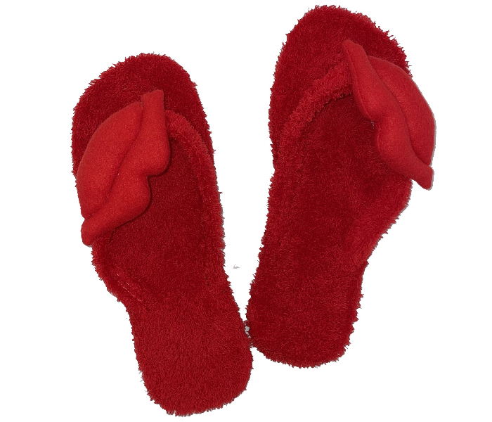 Casual LFV101 US 07 Daily Wear Soft Flat Home Slippers for Women - Red - Zoom Image