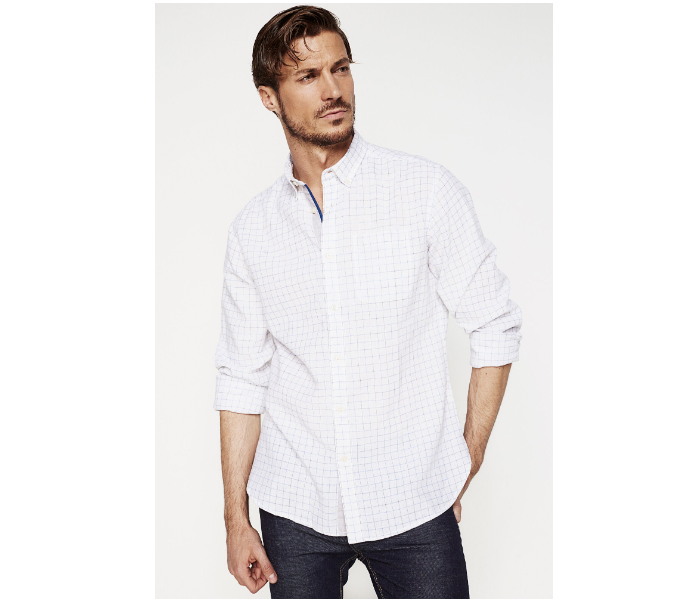 Springfield 099323999 Small Linen Shirt for Men - White - Zoom Image 2