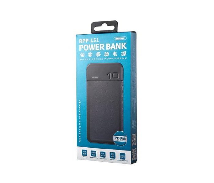 REMAX RPP-151 PD Fast-Charging 10000mAh Boree Series Powerbank - Black - Zoom Image 2