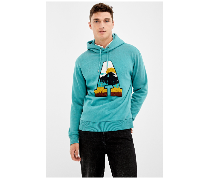 Springfield 009602488 XXL Sweatshirt for Men - Turquoise - Zoom Image 1