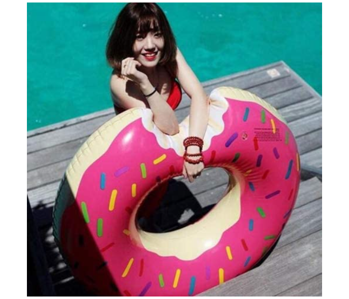 Bear Donut Pool Gigantic Inflatable Float Swimming Jumbo Ring - Pink - Zoom Image 2