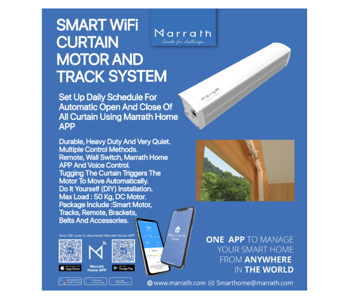 Marrath Smart Wifi Window Curtain Motor and Track System - 4.2 Meter - Zoom Image 5