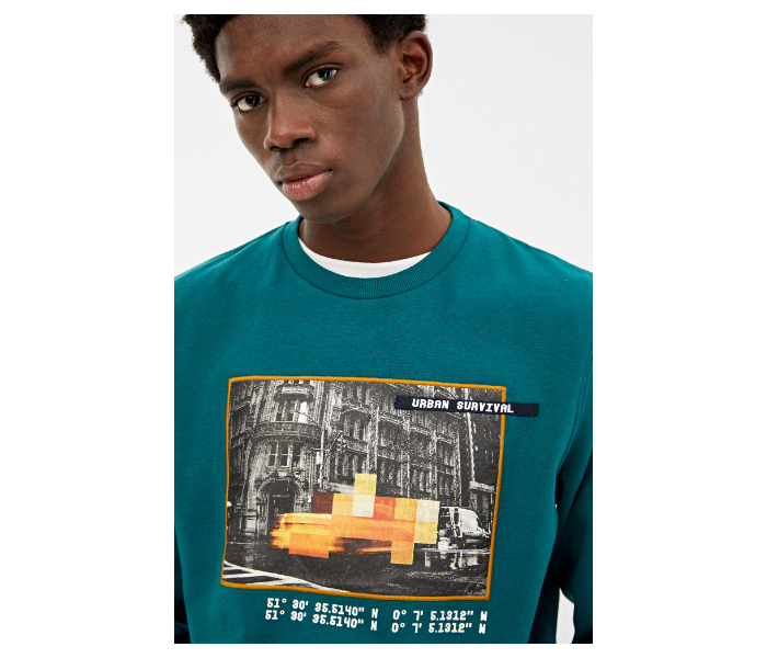 Springfield 009621086 Large Sweatshirt for Men - Teal - Zoom Image 2