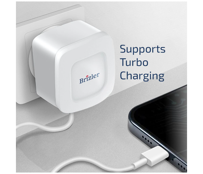 Brizler BZ PC-817 2.1A Travel Charger with Lightning Cable - White - Zoom Image 2