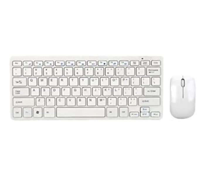 Premium KM901 Mini Wireless Keyboard and Mouse - White - Zoom Image 3