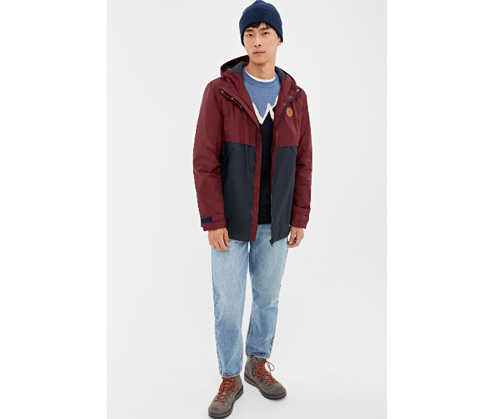 Springfield 095636869 Small Nylon Sports Jacket for Men - Maroon - Zoom Image 1