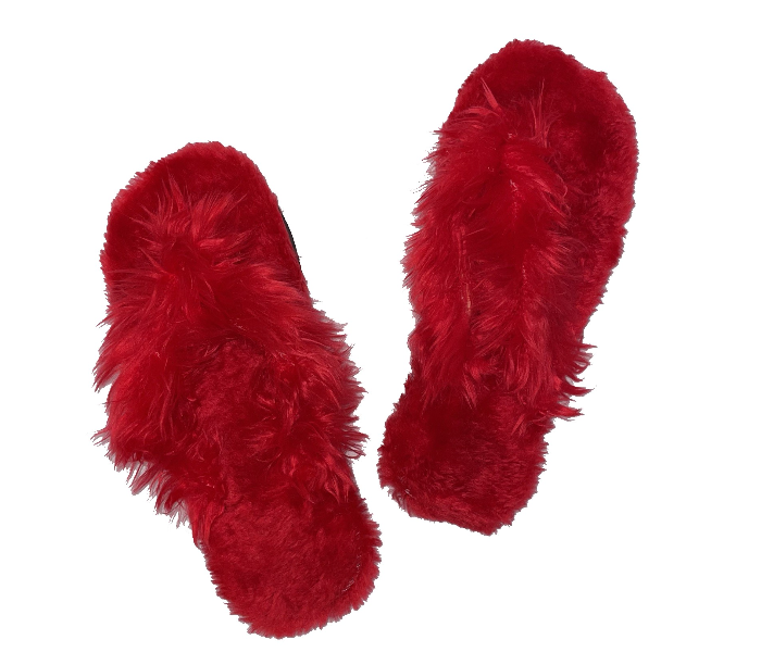 Casual LFV56 US 07 Daily Wear Soft Flat Home Slippers for Women - Red - Zoom Image