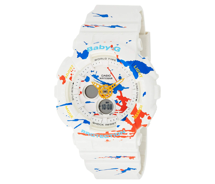 Casio Baby-G BA-120SPL-7ADR White Dial Analog-Digital Splatter Pattern Watch For Women - White - Zoom Image 1