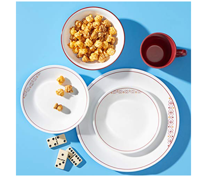 Corelle 113754000 16-Piece Dinnerware Set - White and Red - Zoom Image 2