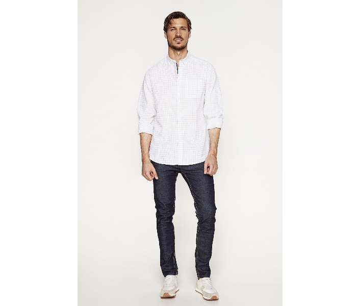 Springfield 099323999 Small Linen Shirt for Men - White - Zoom Image 1