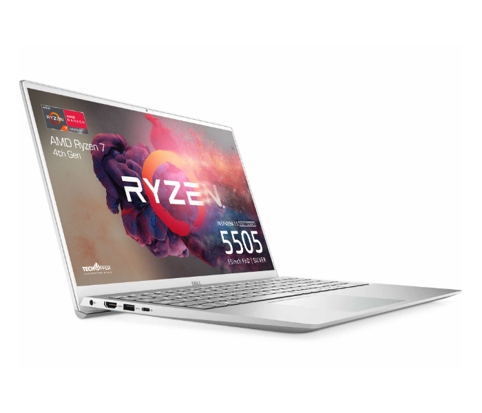 Dell Inspiron 5505 15.6 inch FHD AMD Ryzen 7 4700U 8-core Processor 16GB RAM 1TB SSD AMD Radeon Graphics Windows 10 Home 64 - Platinum Silver - Zoom Image 3