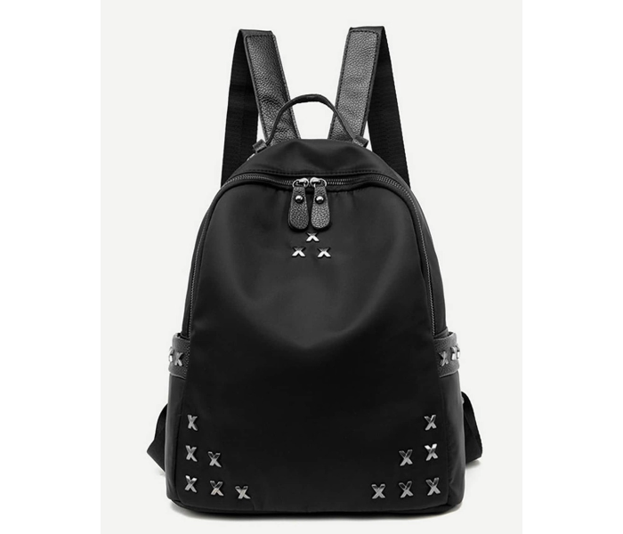 VW Trendz bag171031362 Medium Metal Embellished Backpack - Black - Zoom Image