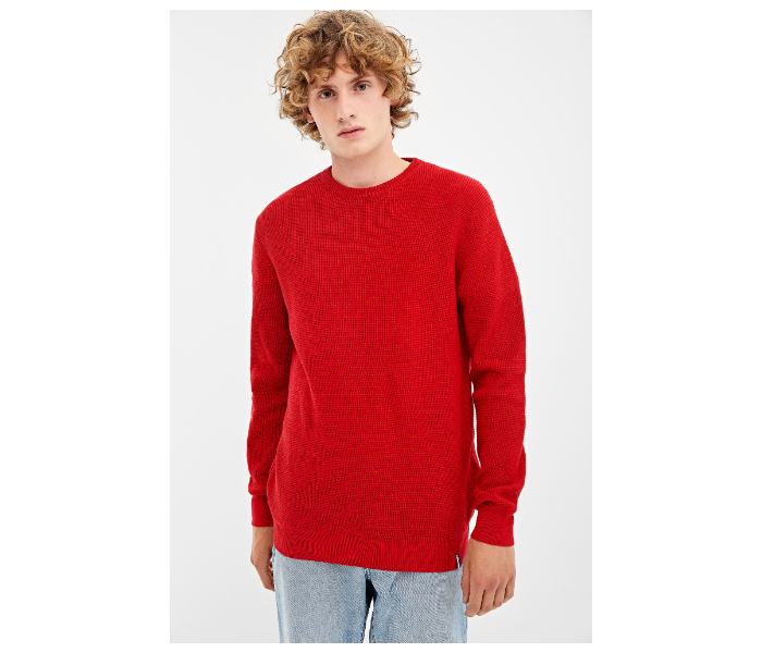 Springfield 003668462 Medium Basic Winter Knitwear for Men - Red - Zoom Image