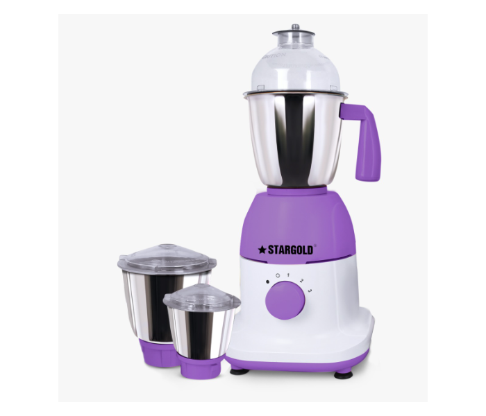 Stargold SG-1373 3 In 1 Steel Mixer Grinder - White and Violet - Zoom Image