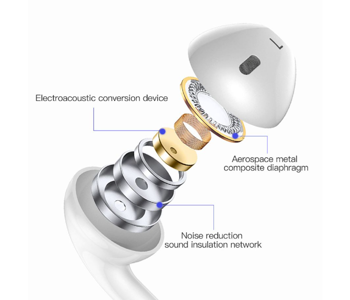 TOTU EAUL-011-WH Glory Series Lightning Wired Headset with Bluetooth - White - Zoom Image 1