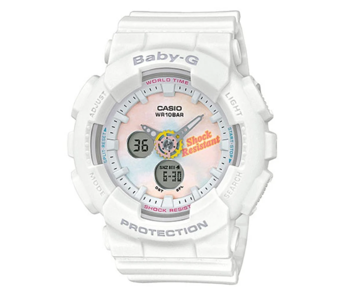 Casio Baby-G BA-120T-7ADR Pink Dial Analog-Digital Watch For Women - White - Zoom Image 1